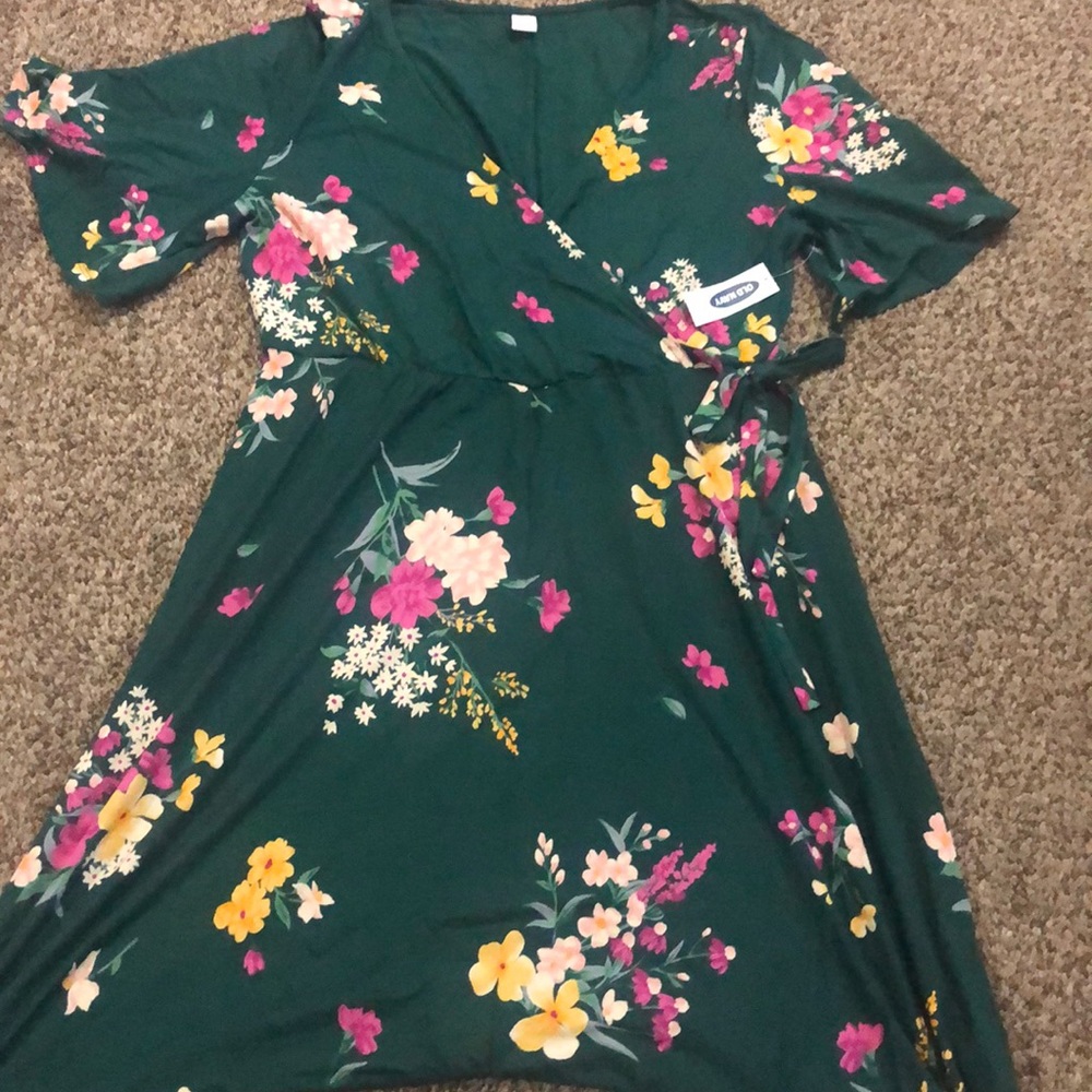 SS Flutter Olive Floral Dress